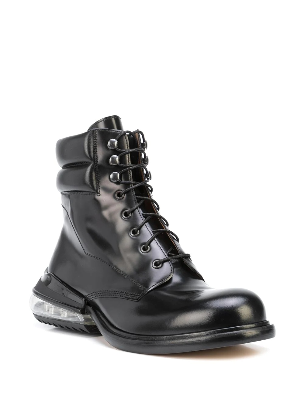 polished-finish lace-up boots - 2