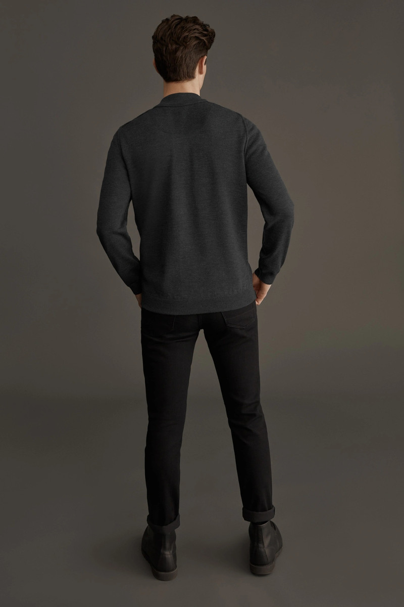 HYBRIDGE KNIT REVERSIBLE PULLOVER BLACK LABEL 6