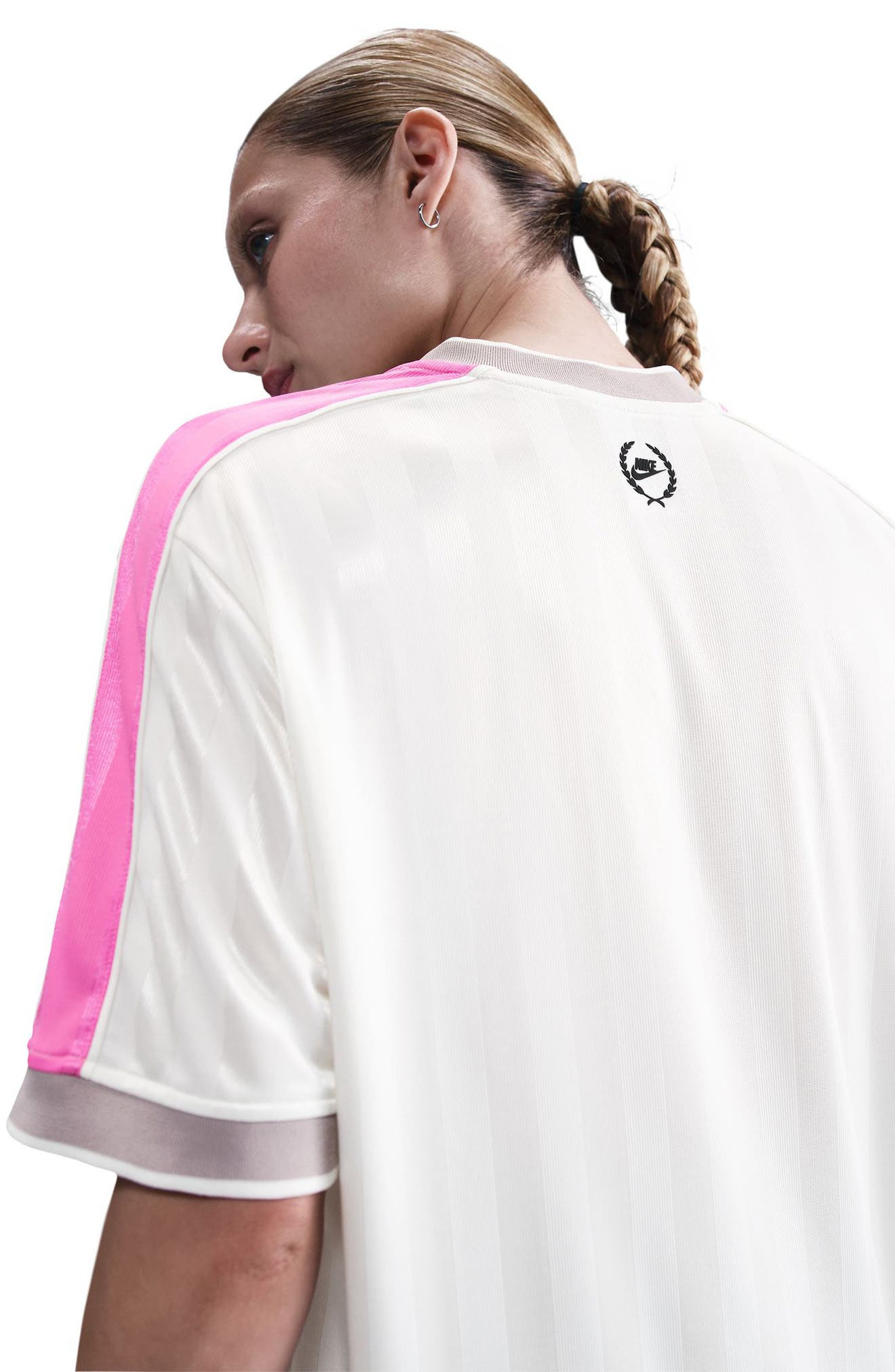 Nike Sportswear V-Neck Graphic Jersey in Sail/Pink/Grey/Black at Nordstrom - 3