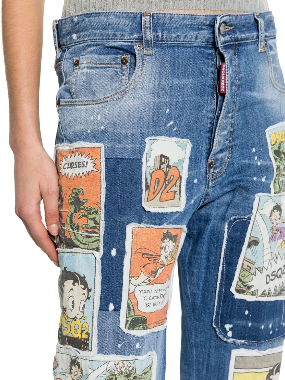 patch-detail straight-leg jeans - 5
