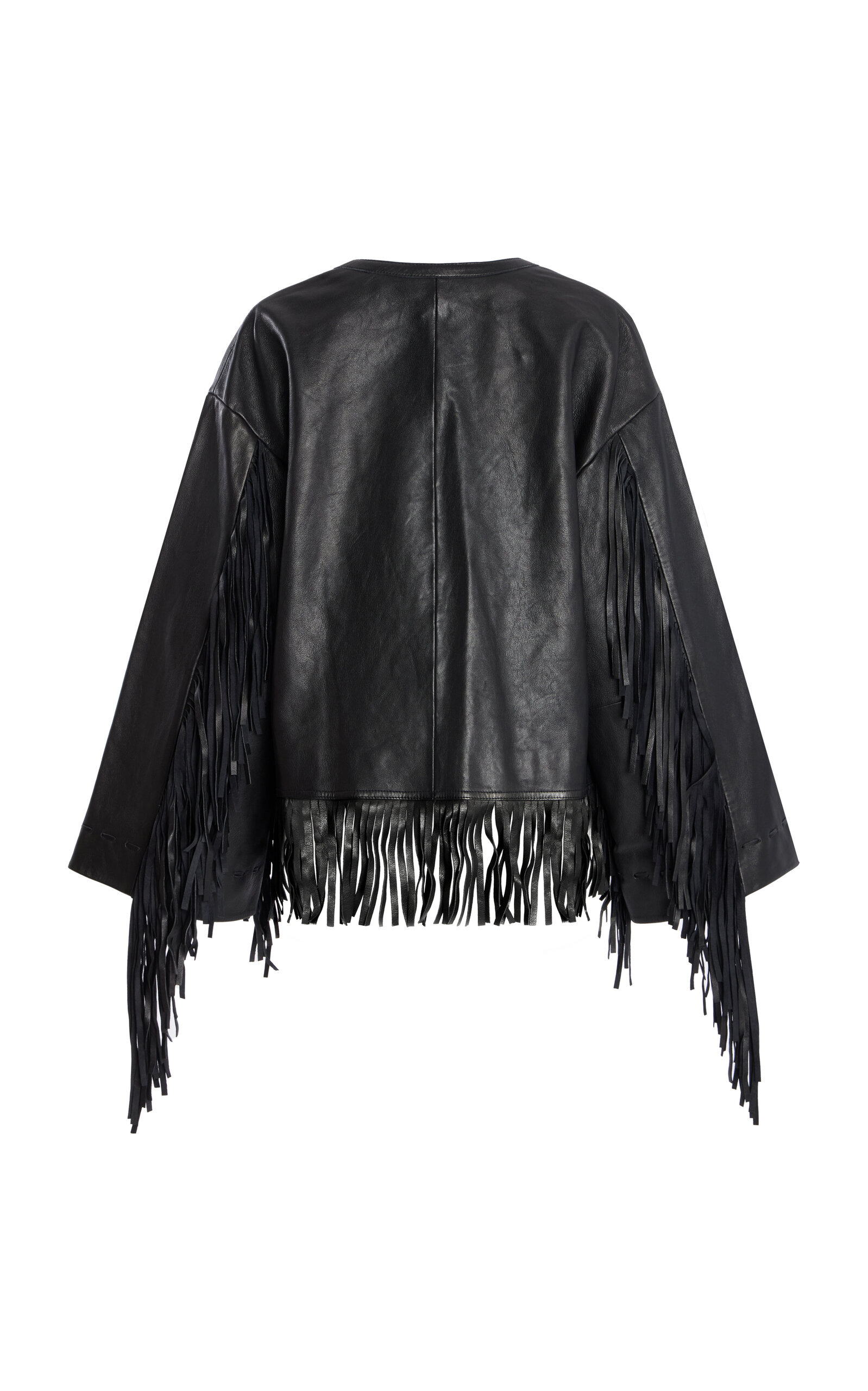 Zoena Fringed Leather Jacket black - 2