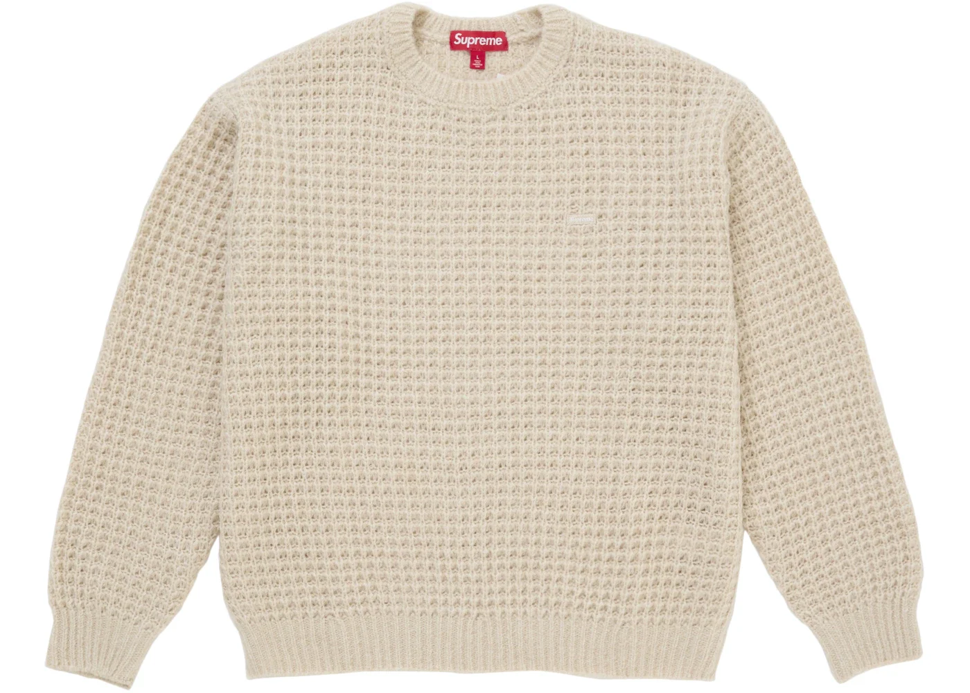 Supreme Small Box Waffle Sweater Natural - 1