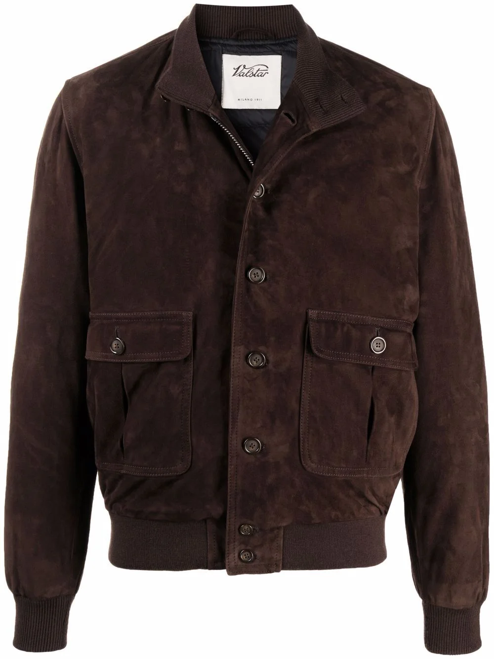 buttoned leather jacket - 1