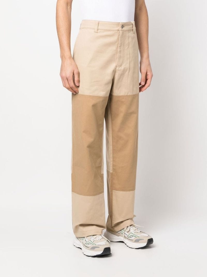 two-tone straight trousers - 3