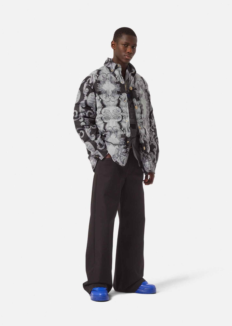 VERSACE Silver Baroque Blouson Puffer Jacket outlook