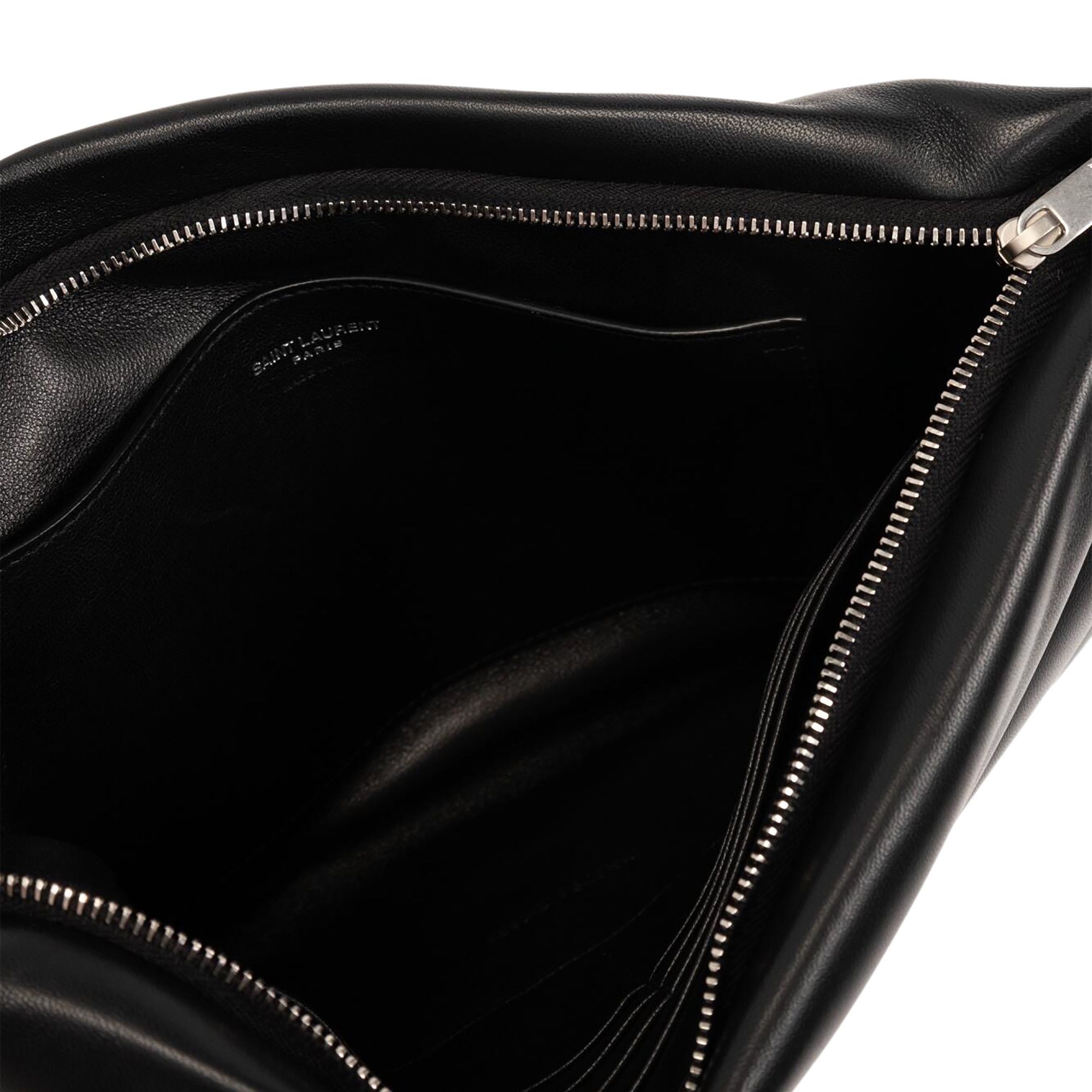 Saint Laurent Large Puffy Pouch In Lambskin 'Nero' - 4
