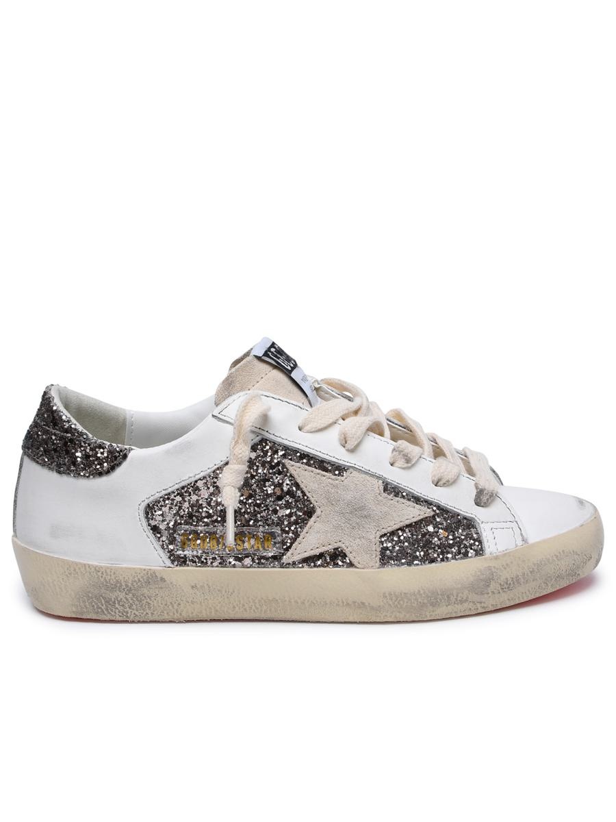 GOLDEN GOOSE 'SUPER-STAR' WHITE LEATHER SNEAKERS - 1