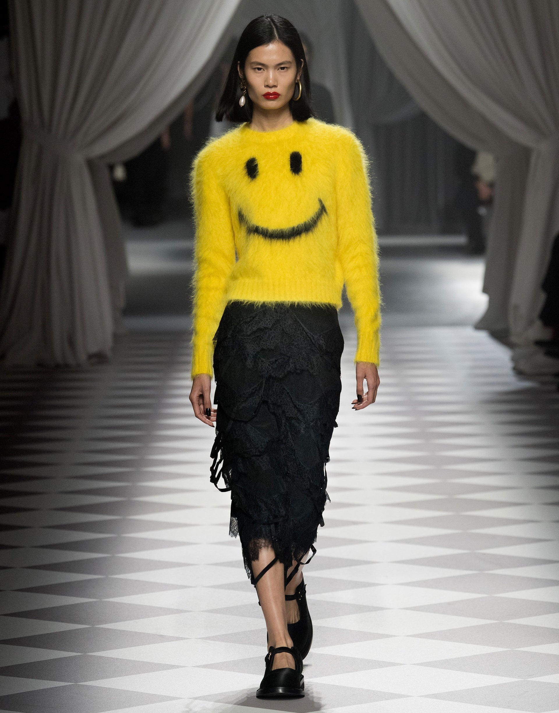 PULLOVER IN BRUSHED MOHAIR SMILEY - 2