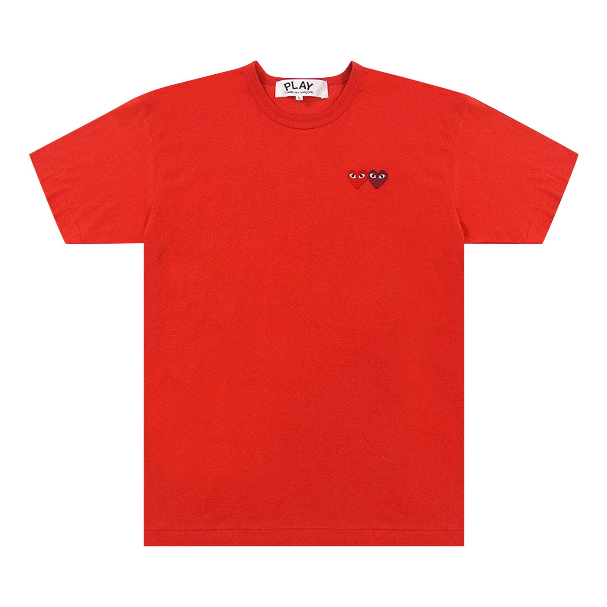 Comme des Garçons PLAY Double Hearts T-Shirt 'Red' - 1