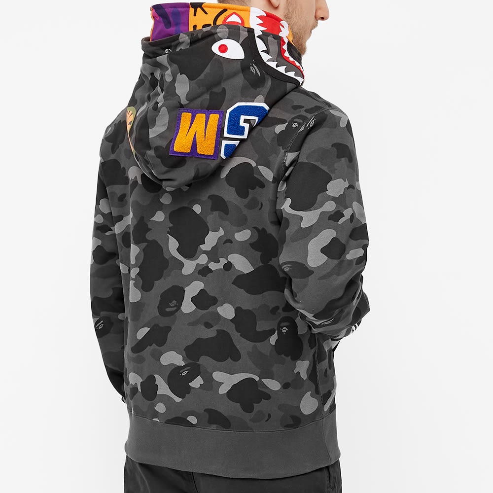 A Bathing Ape Colour Camo Tiger Shark Wide Full Zip Hoody - 5