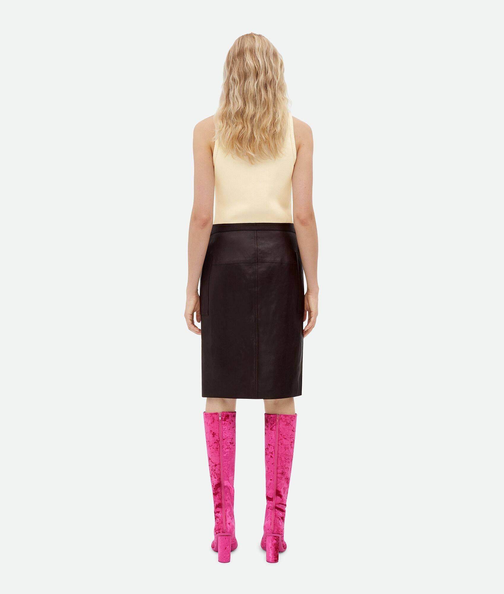 Nappa Leather Wrapped Skirt - 3