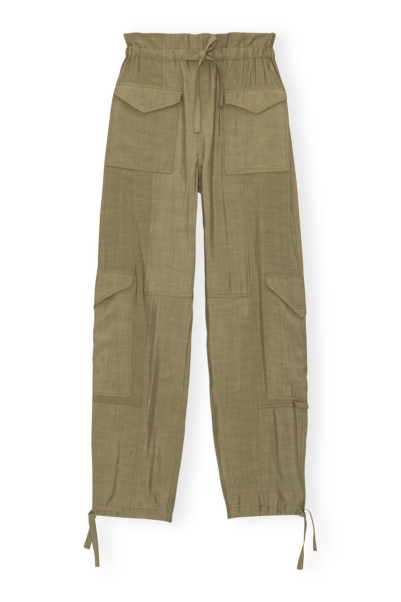 LIGHT SLUB HIGH WAIST POCKET PANTS 1