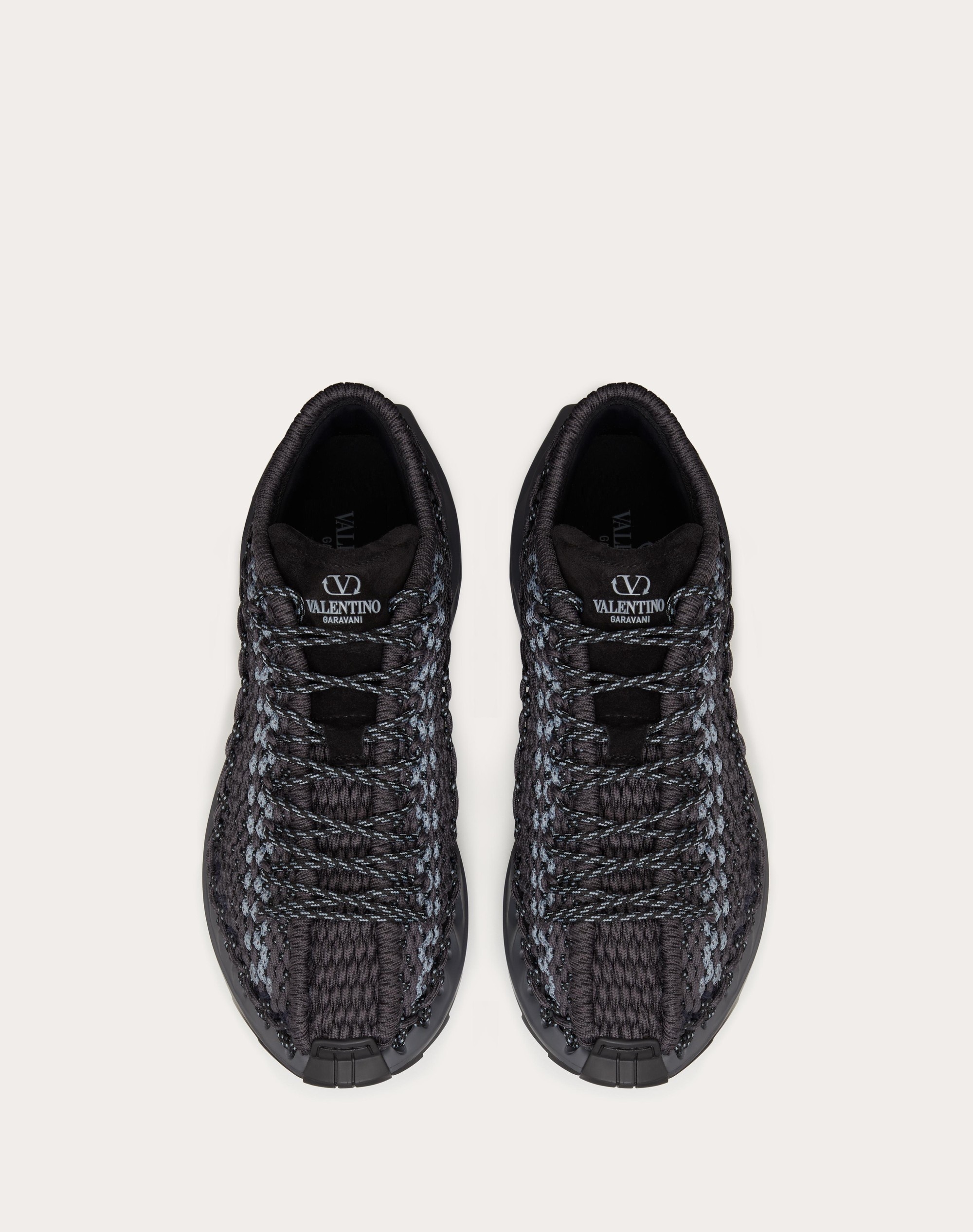 VALENTINO GARAVANI OUTDOOR CROCHET SNEAKERS IN FABRIC AND SUEDE - 4