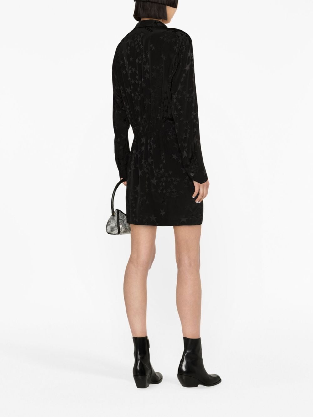 star silk-jacquard minidress - 4