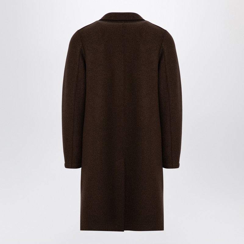 Harris Wharf London Brown Single-Breasted Coat In Virgin Wool Men - 2