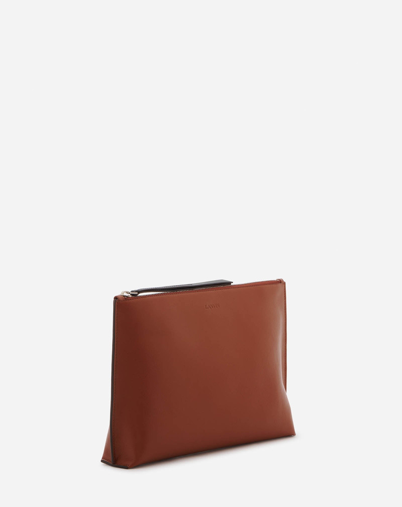 ZIPPERED LEATHER HOBO TIE CLUTCH 3