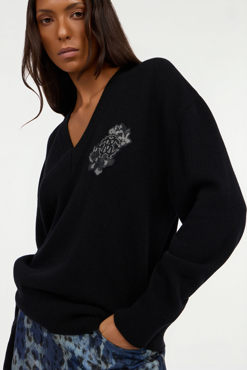 Black sweater with Monogram Mirror Snake 6