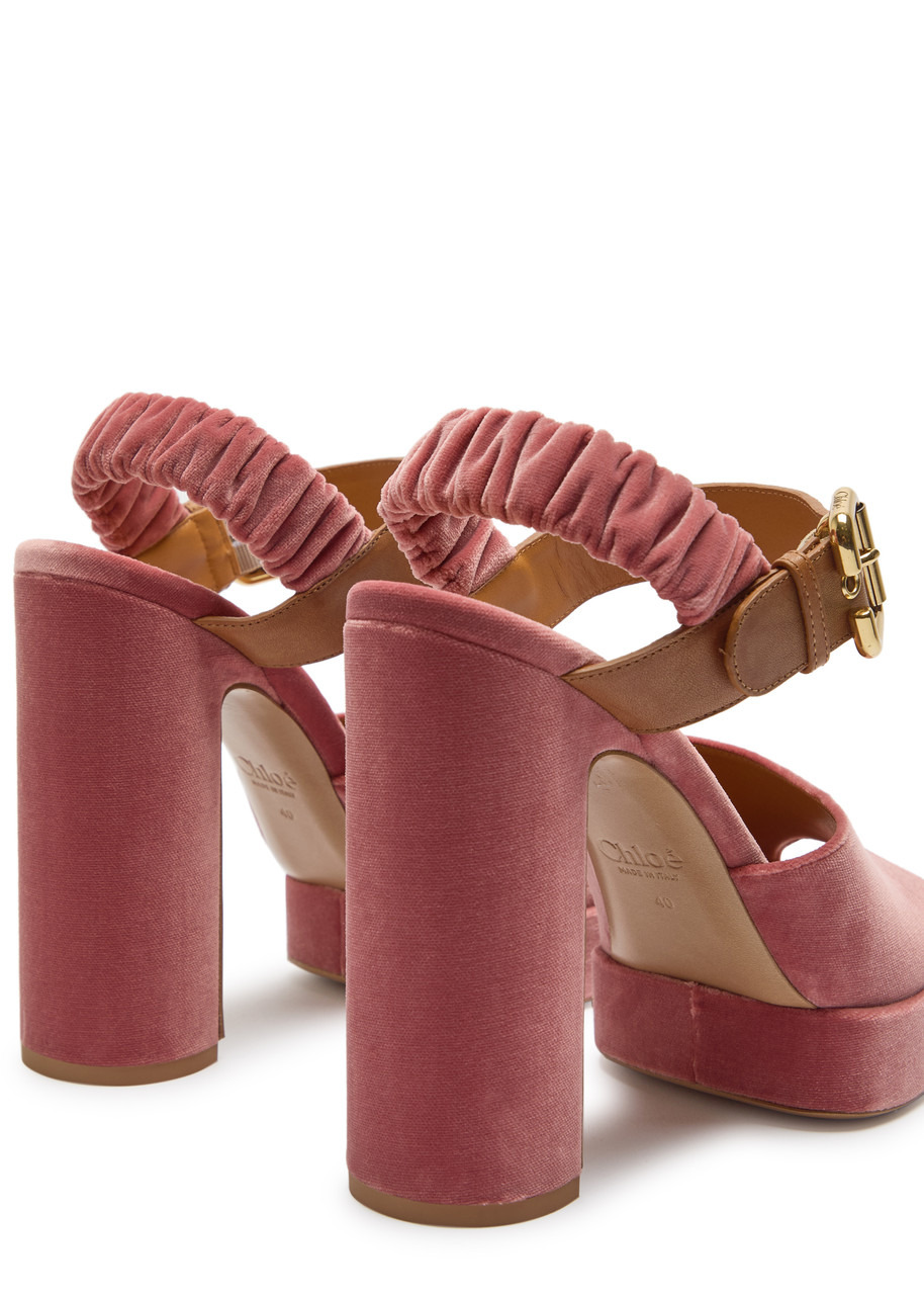 Chloe Aria Suede Platform Sandals - 4
