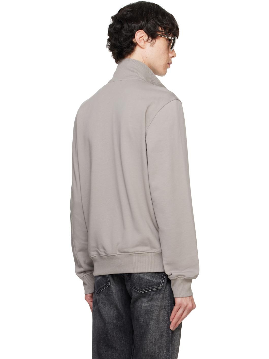 【DIESEL】s-ginni-zip-od Men's Zip-up sweatshirt with metallic logo | Grey | Diesel