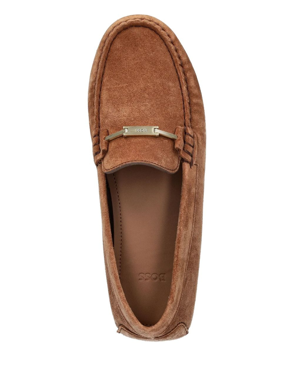 logo-detail suede loafers - 3