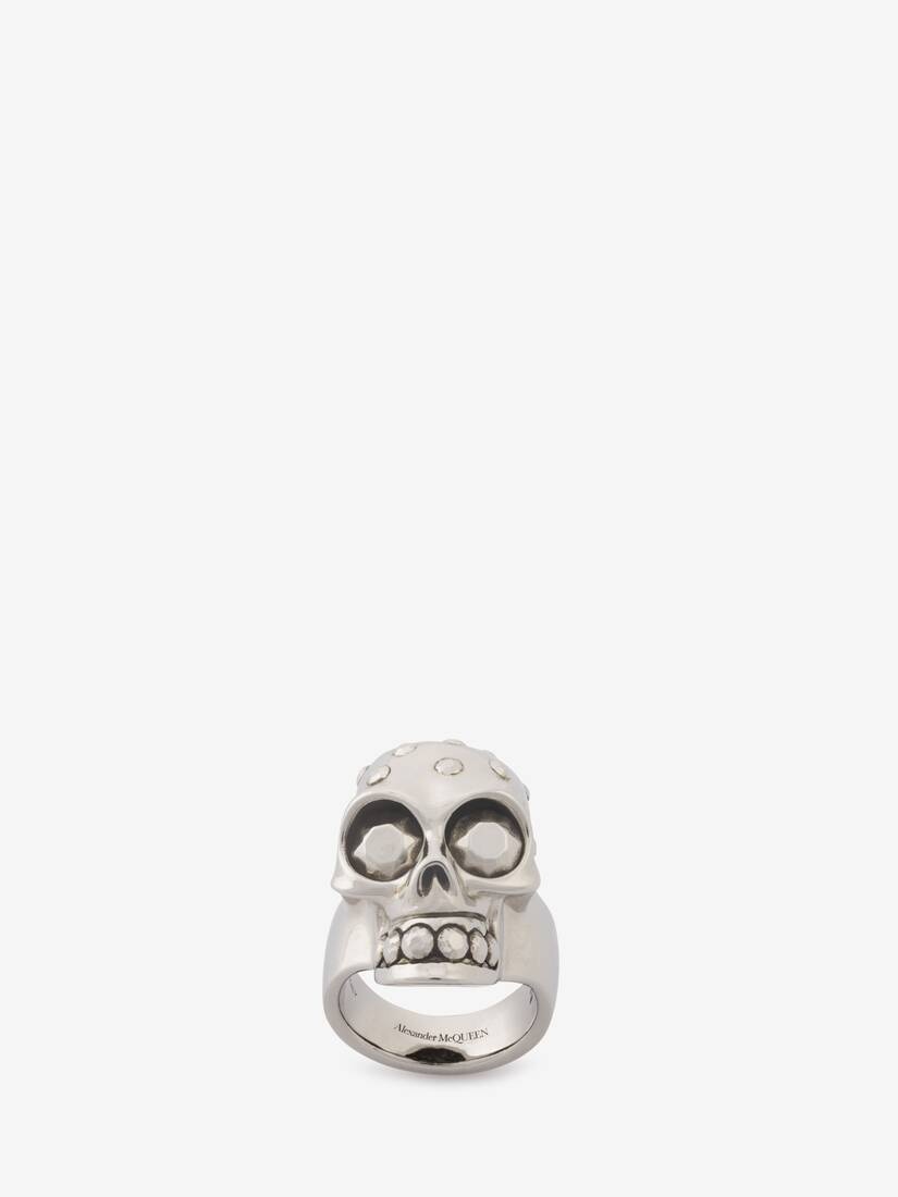 Men's The Knuckle Skull Ring in Antique Silver - 2