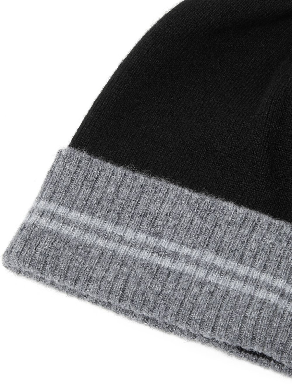 two-tone knit beanie - 2
