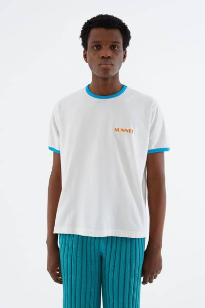 SUNNEI WHITE T-SHIRT WITH ORANGE MINI LOGO outlook