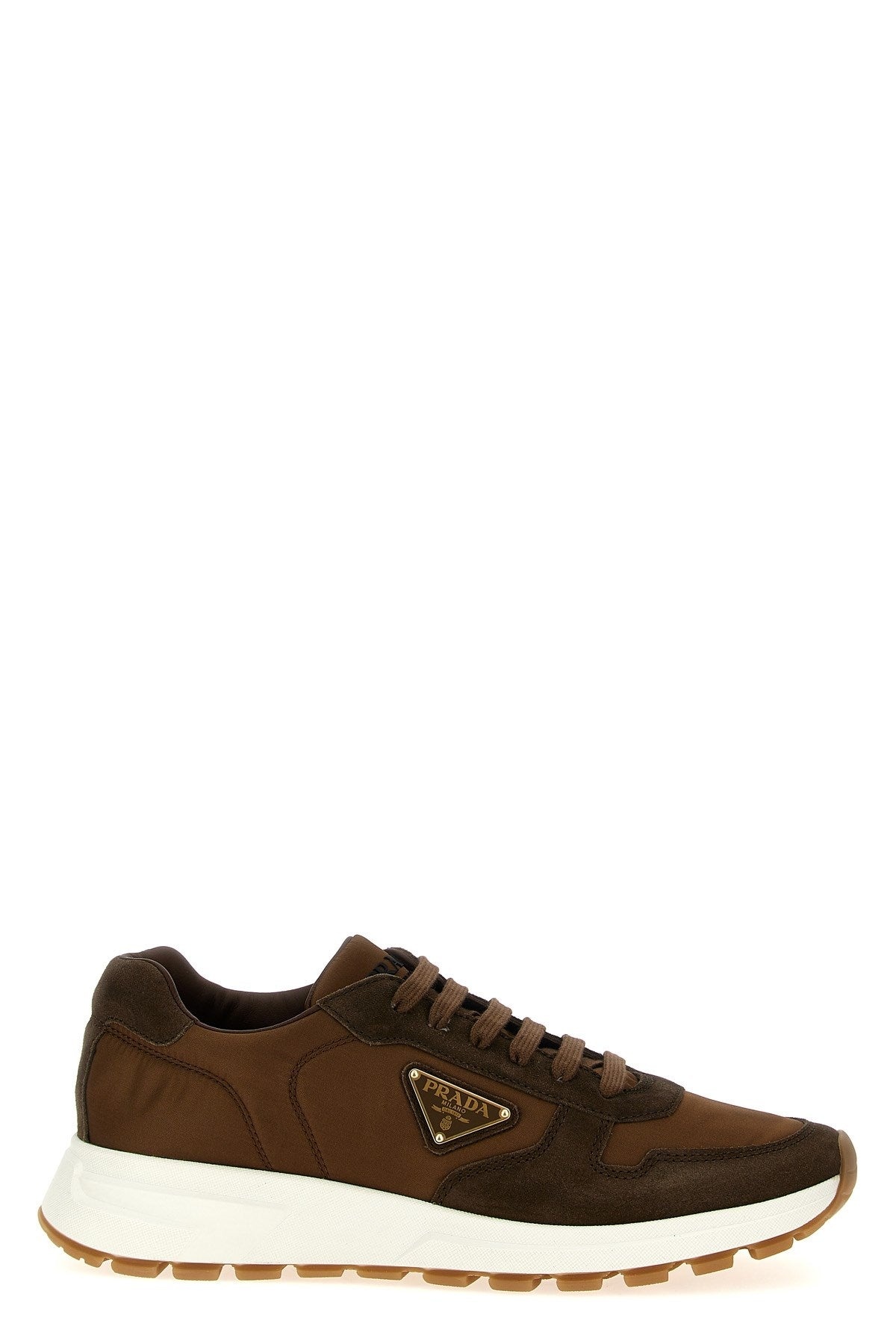 スニーカー PRADA Logo sneakers Brown 2EE369FD0023KUY Prada Suede Running Sneakers | Saks Fifth Avenue