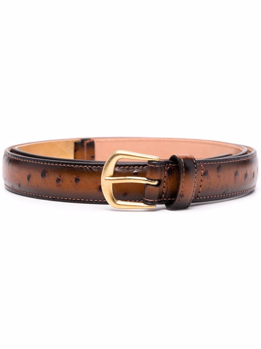 ostrich-skin effect buckle belt - 1