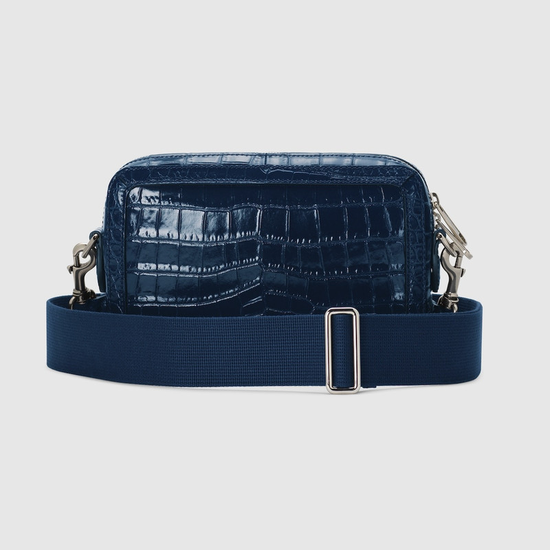 Crocodile crossbody bag with Double G 6