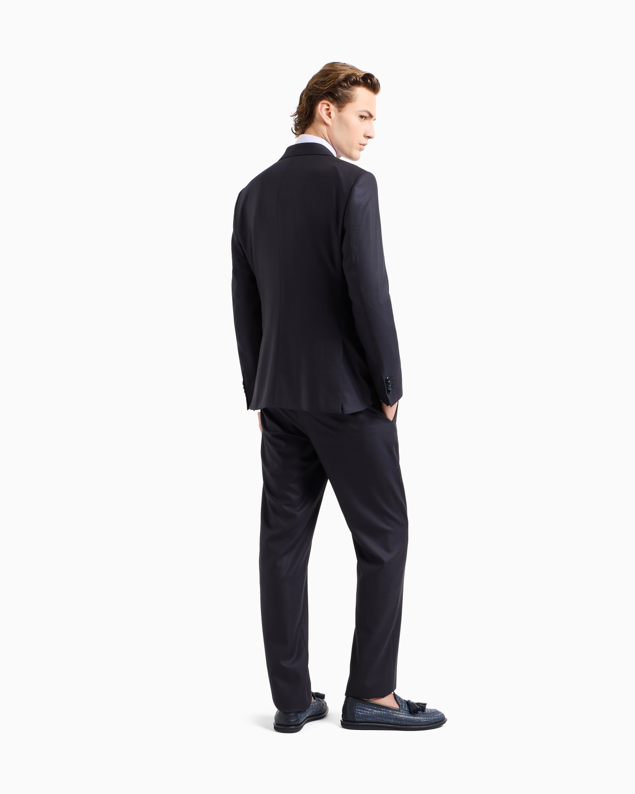 SOHO LINE SINGLE-BREASTED SUIT IN MICRO-GINGHAM WOOL - 3
