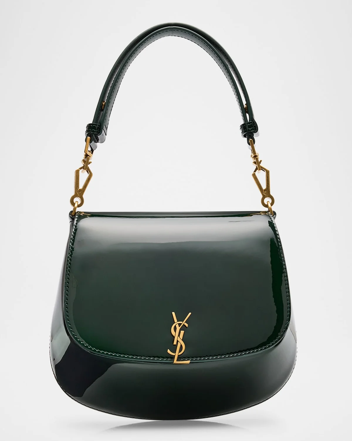 YSL Flap Top-Handle Bag in Patent Leather - 1