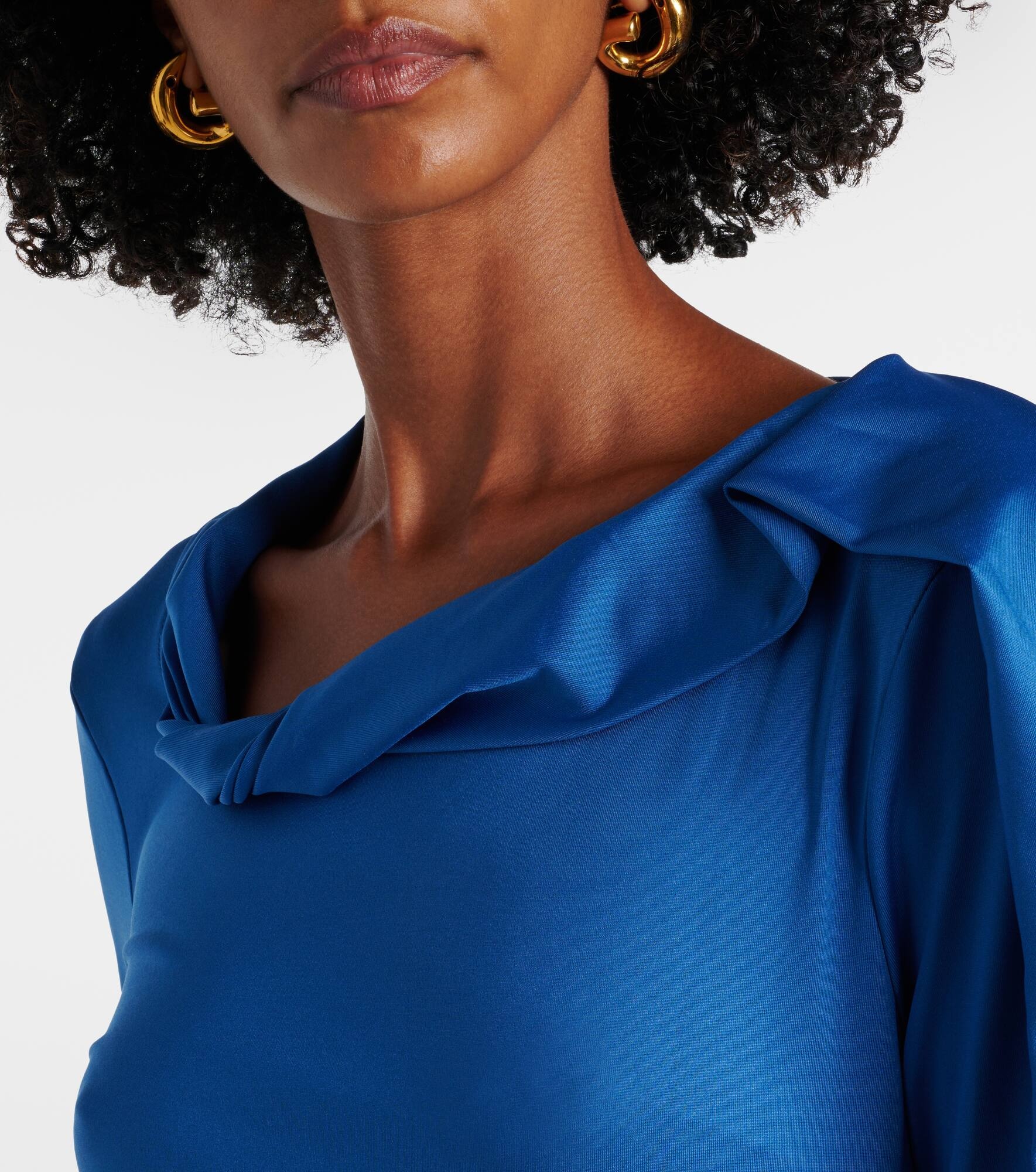 Ruched asymmetric jersey top - 5
