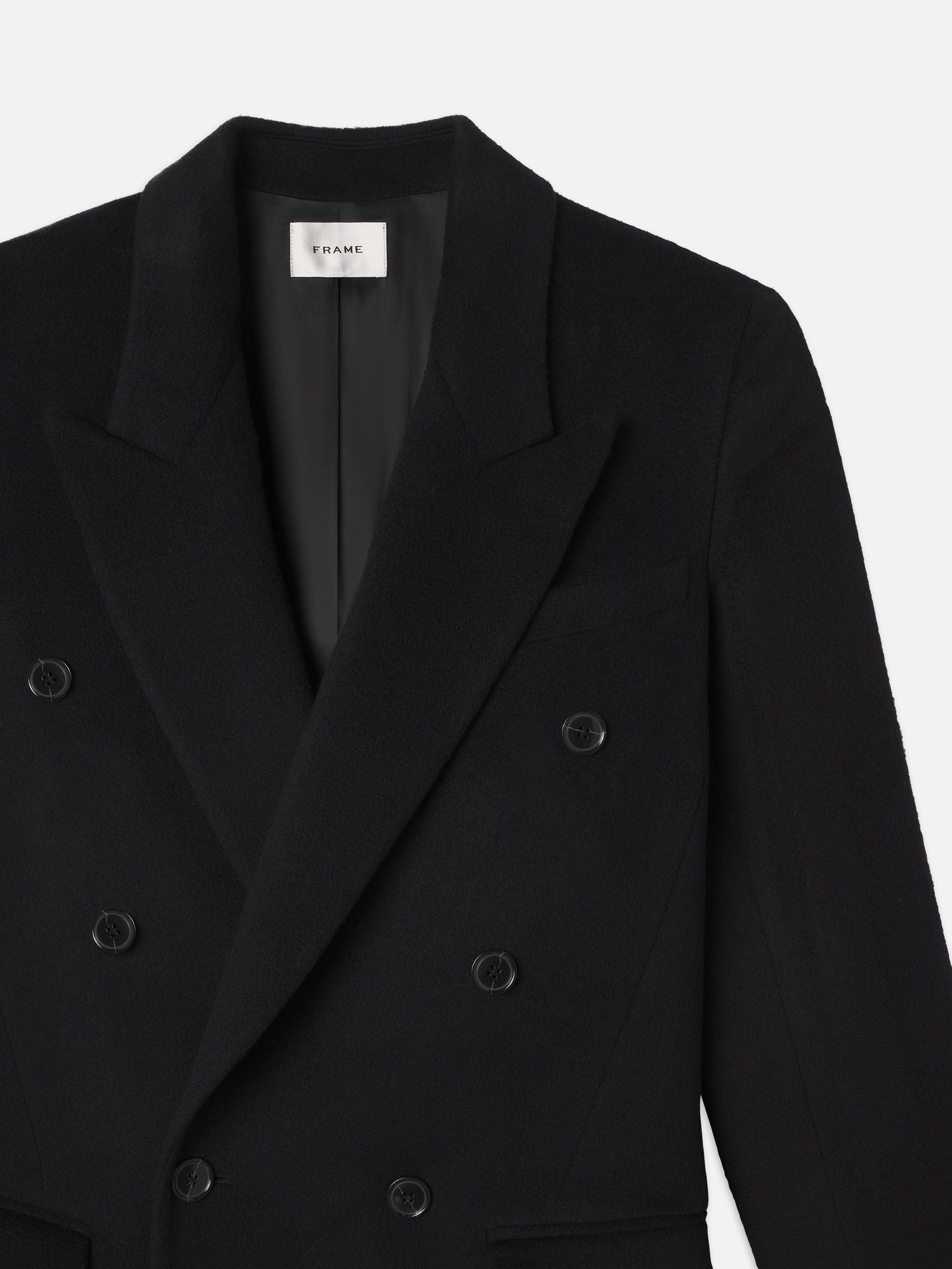 Double-Breasted Tailored Coat in Black - 3
