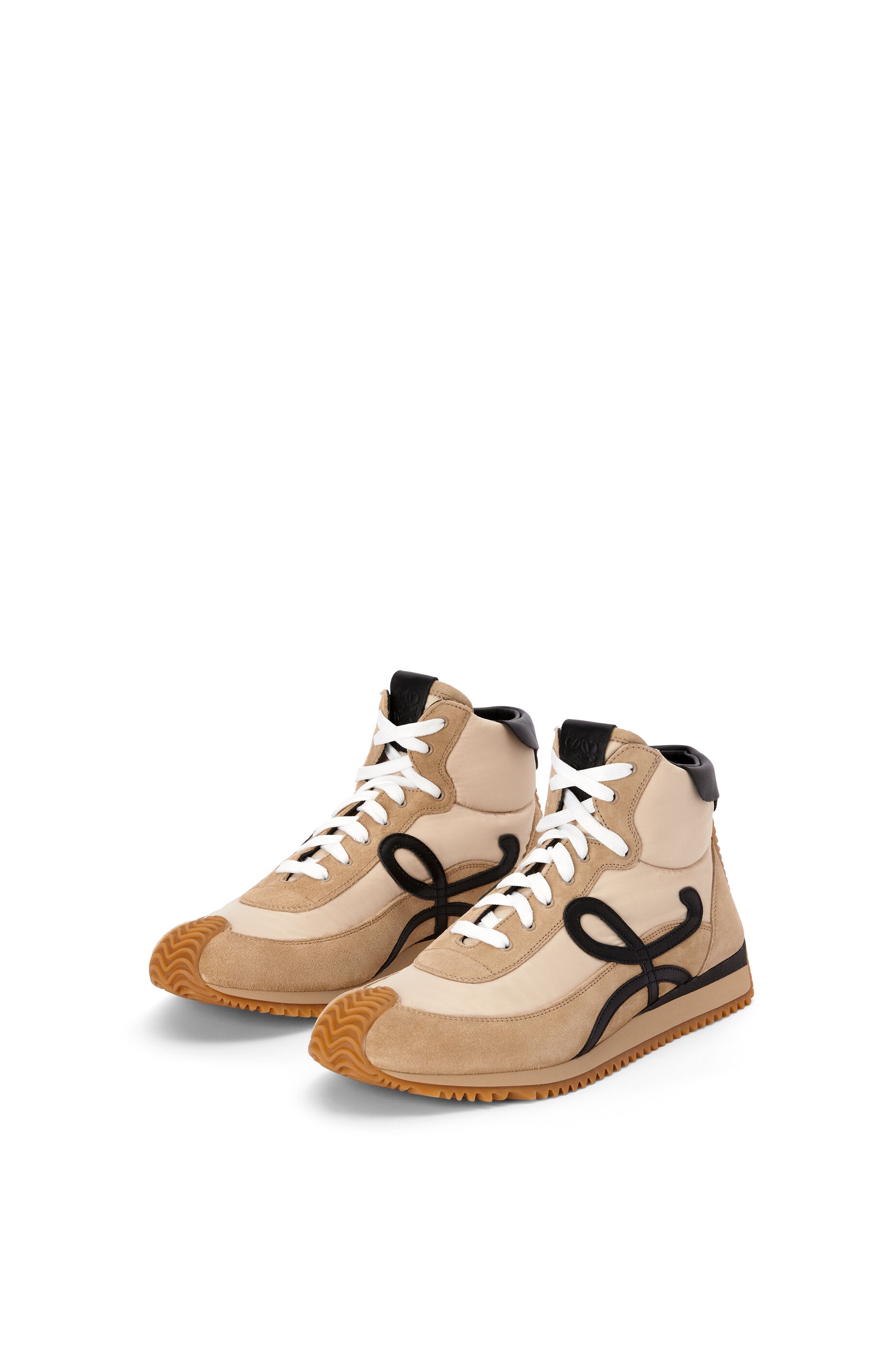 High top Flow runner in nylon and suede - 2