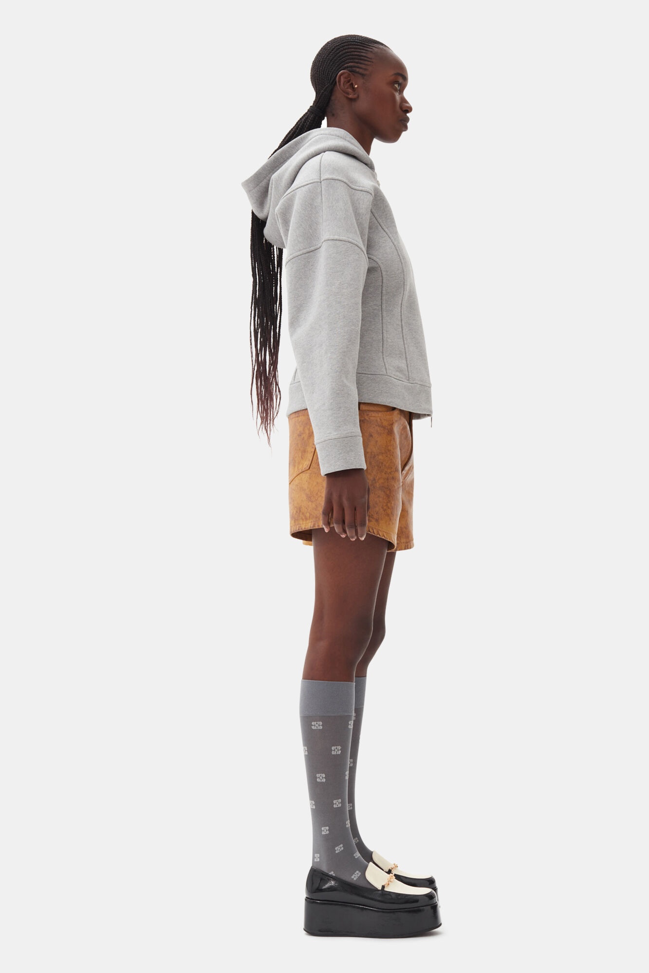 GREY FLEECE ZIP HOODIE - 4