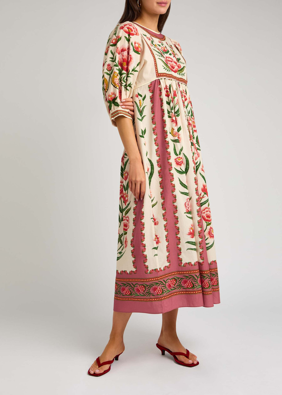 Farm Rio Ainika Printed Poplin Midi Dress - 4