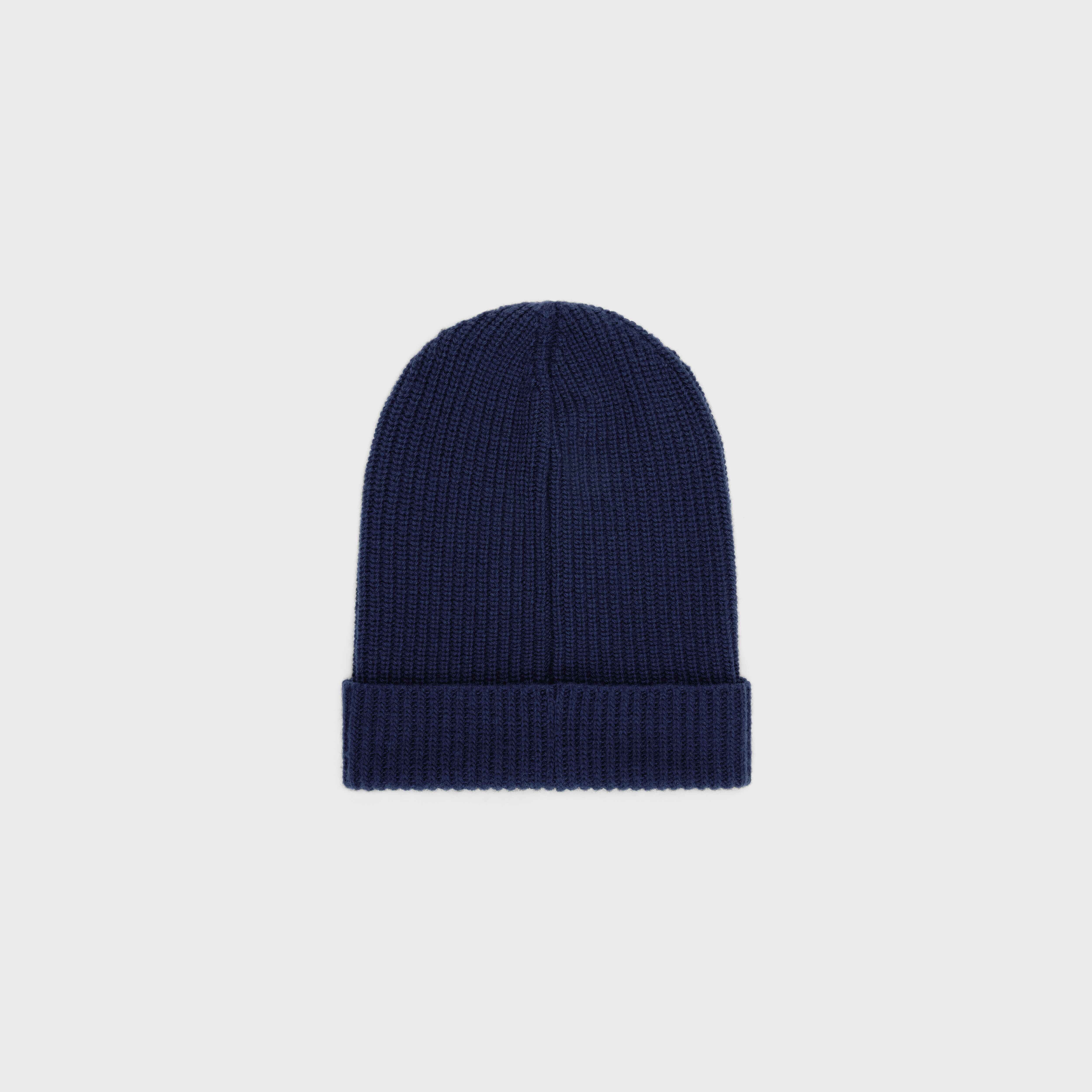CELINE EMBROIDERED BEANIE IN RIBBED FELTED WOOL - 2