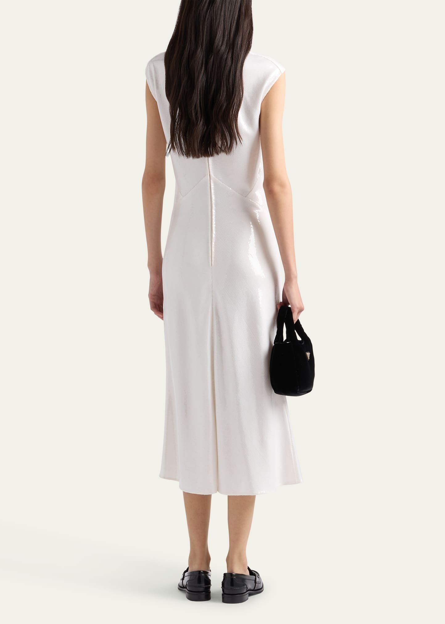 Sequined Jersey Satin Midi Dress - 3