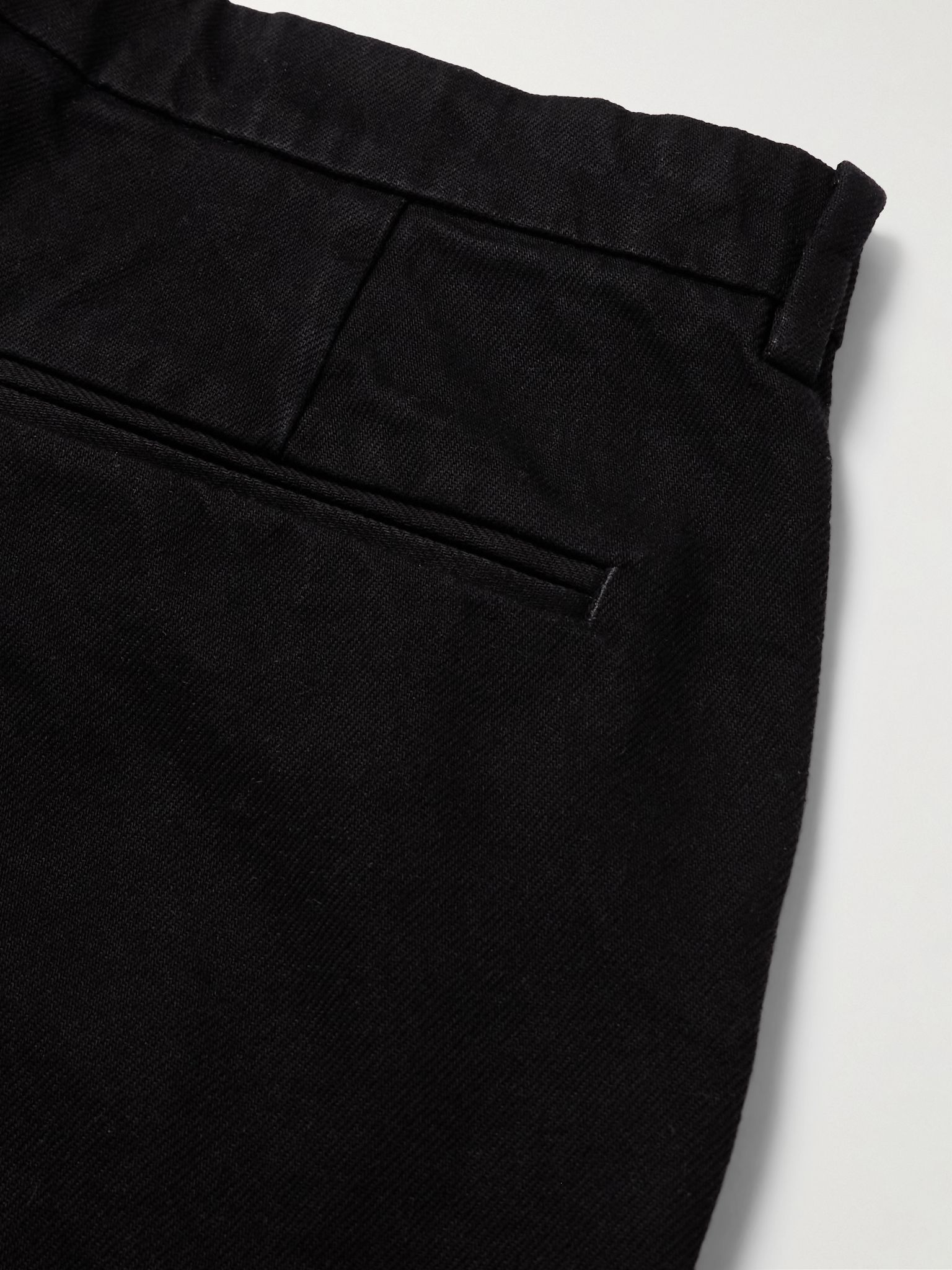 Straight-Leg Pleated Cotton-Gabardine Trousers Black - 5