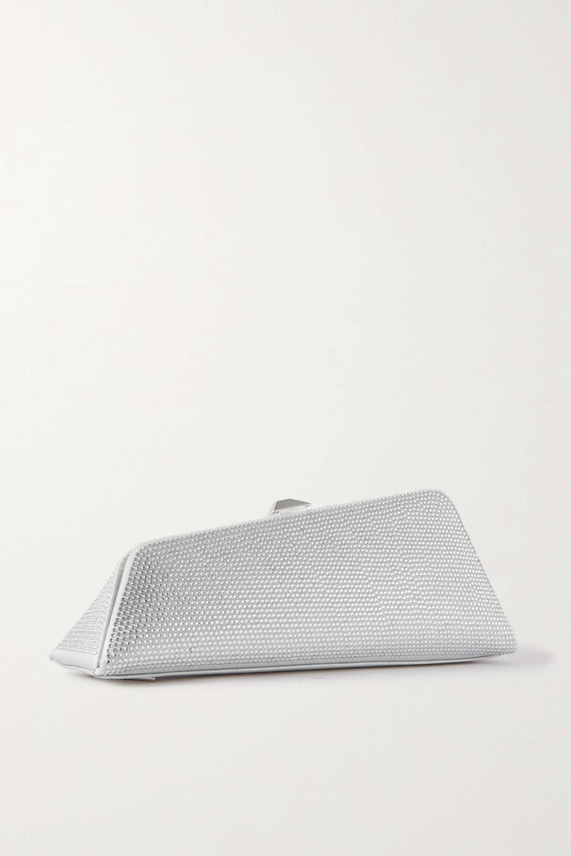 Long Night small crystal-embellished satin clutch 3