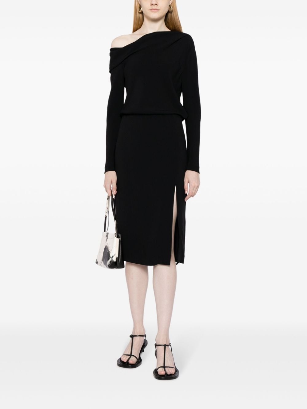 off-shoulder midi dress - 2