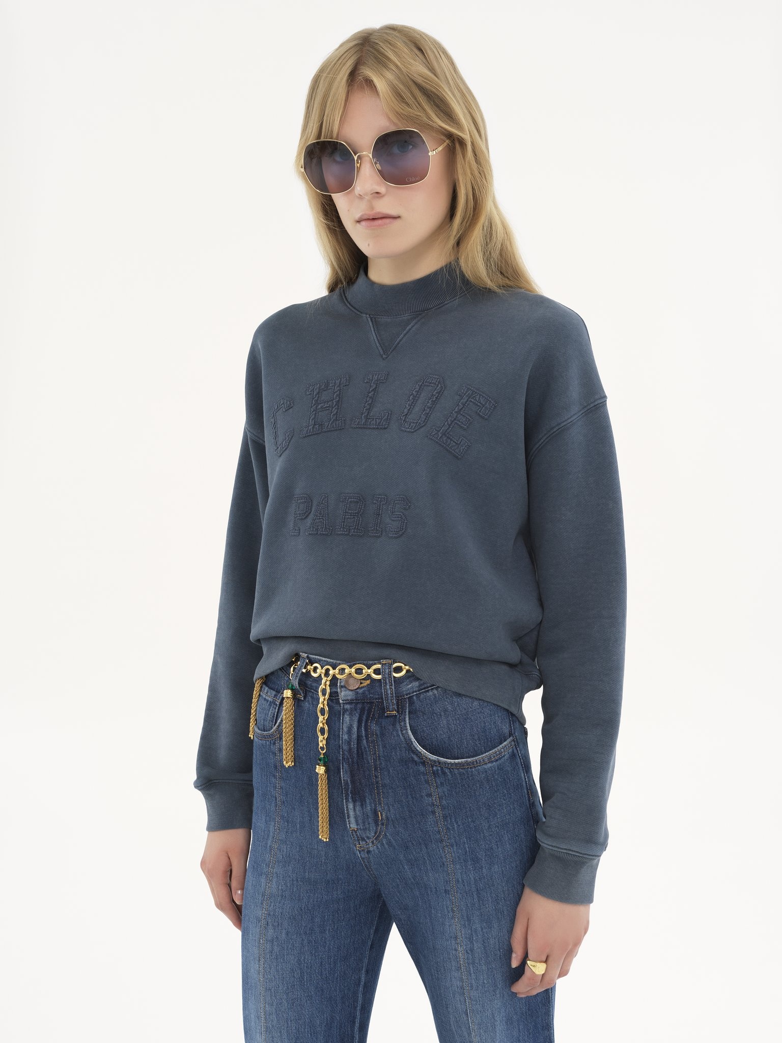 SHORT LOGO SWEATSHIRT IN COTTON FLEECE - 4