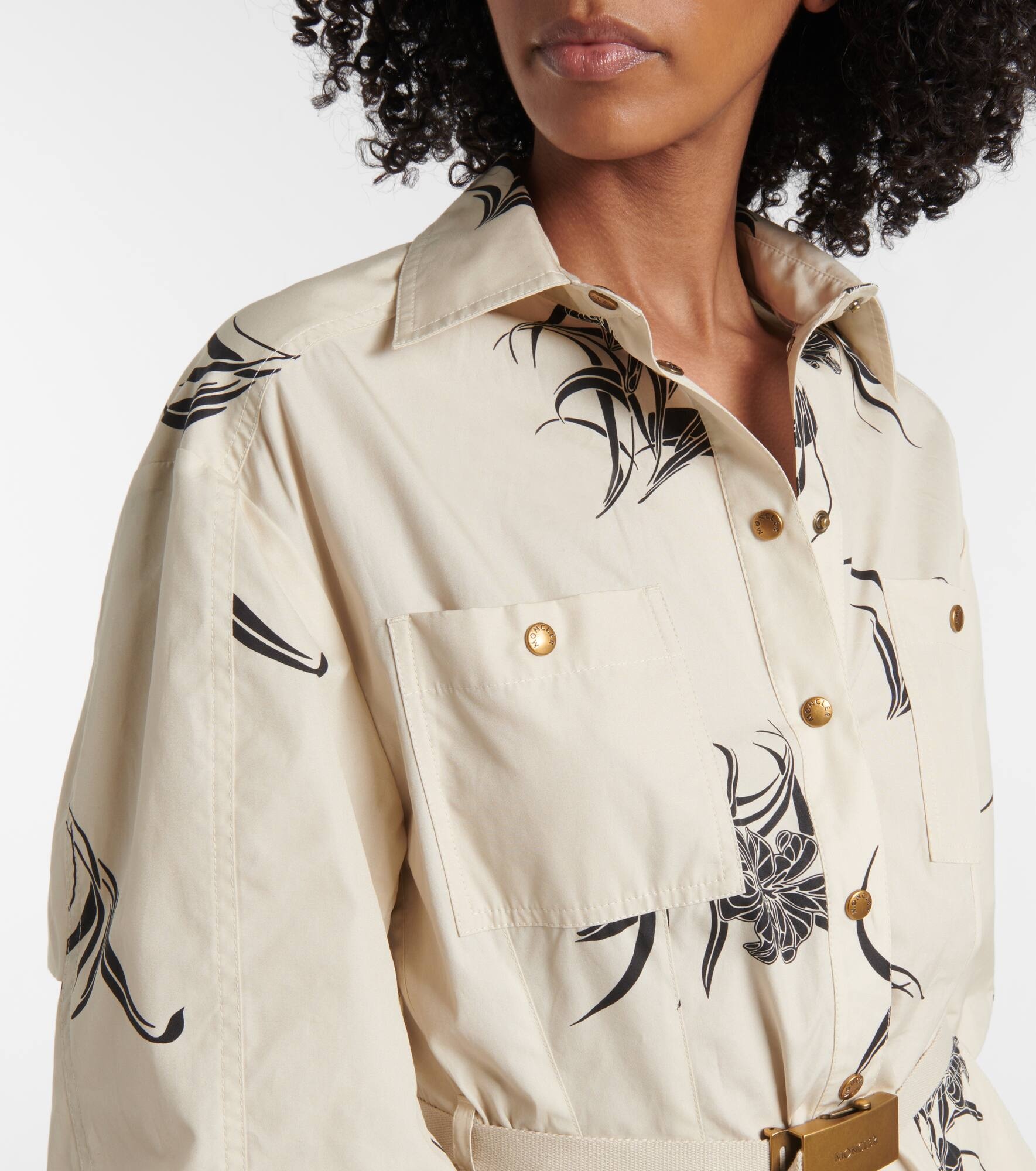 Floral cotton poplin shirt dress - 4