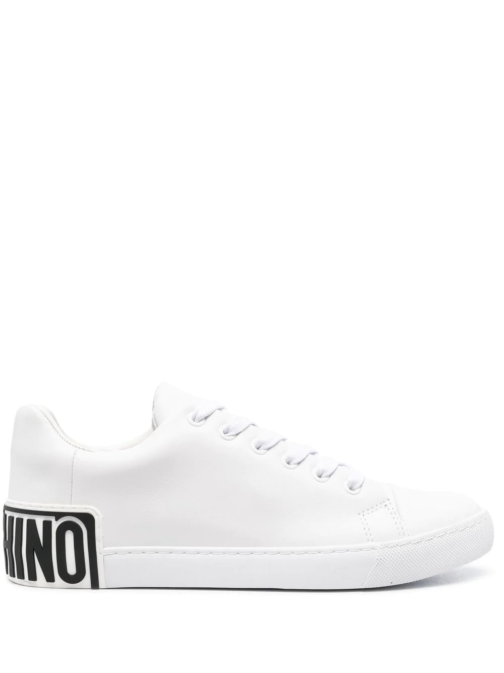 logo-print leather sneakers - 1