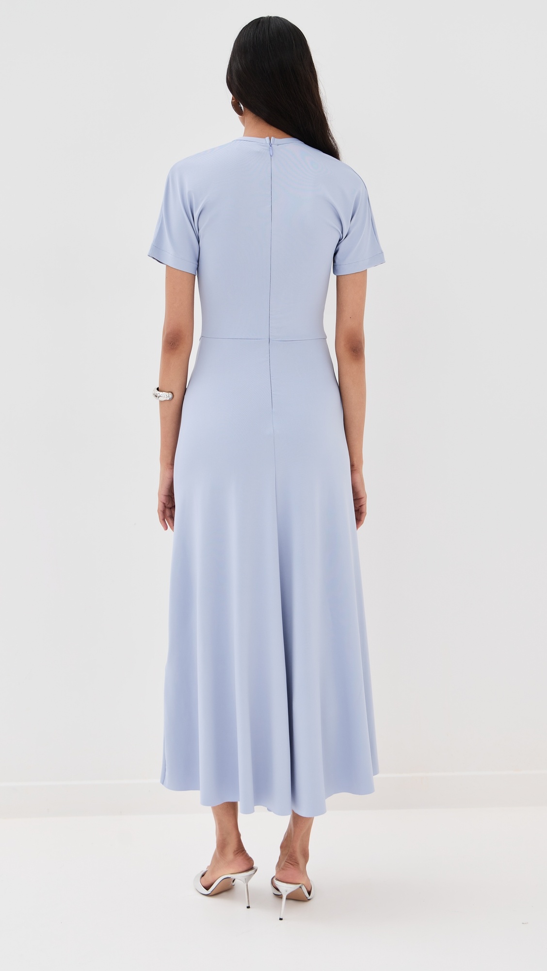 Gathered Waist T-Shirt Midi Dress - 2