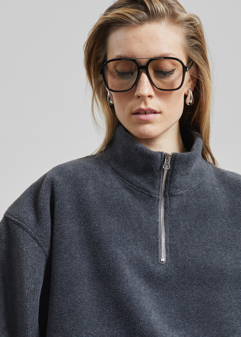 Treveray Fleece Half-Zip Sweatshirt - Dark Grey 7