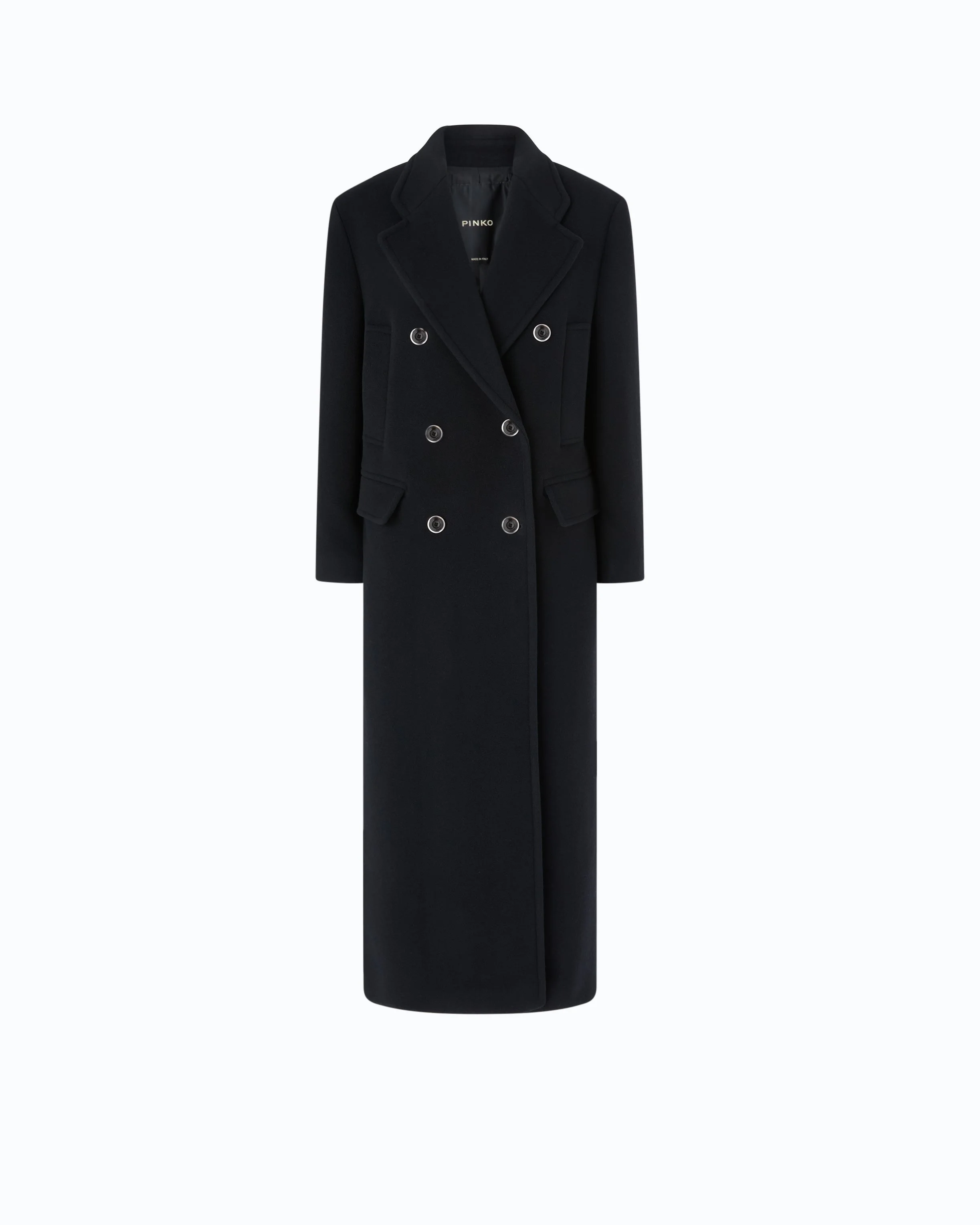 LONG DOUBLE-BREASTED COAT IN WOOL-BLEND FABRIC - 1