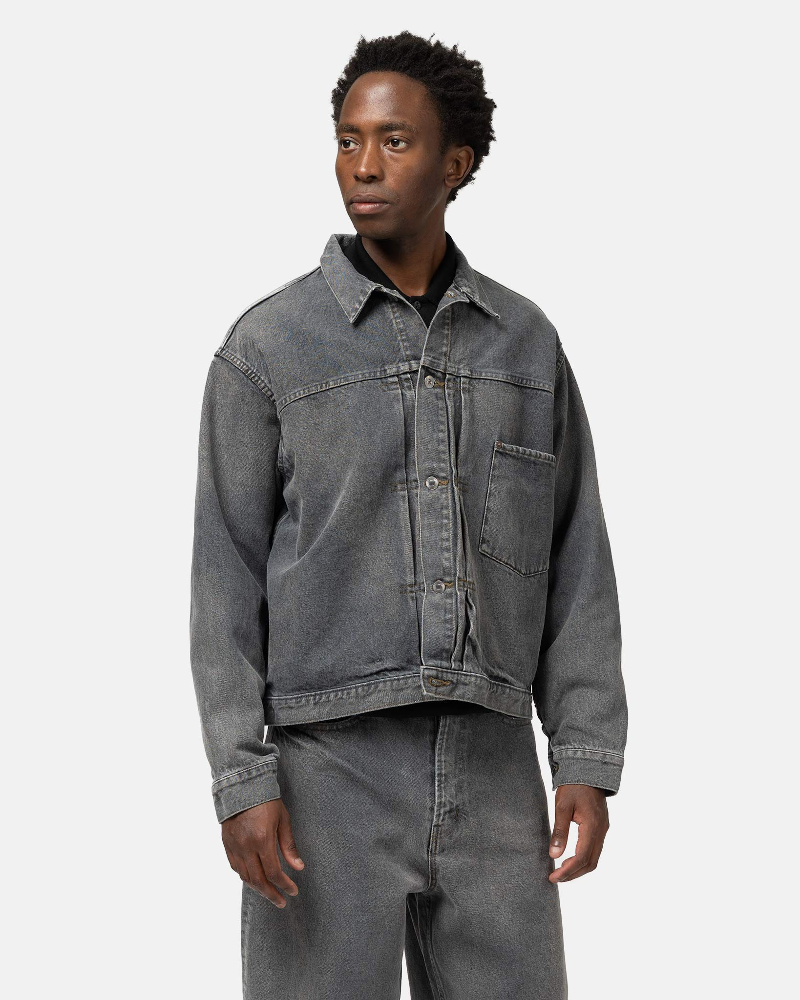 Vintage Grey Denim Jacket - 4