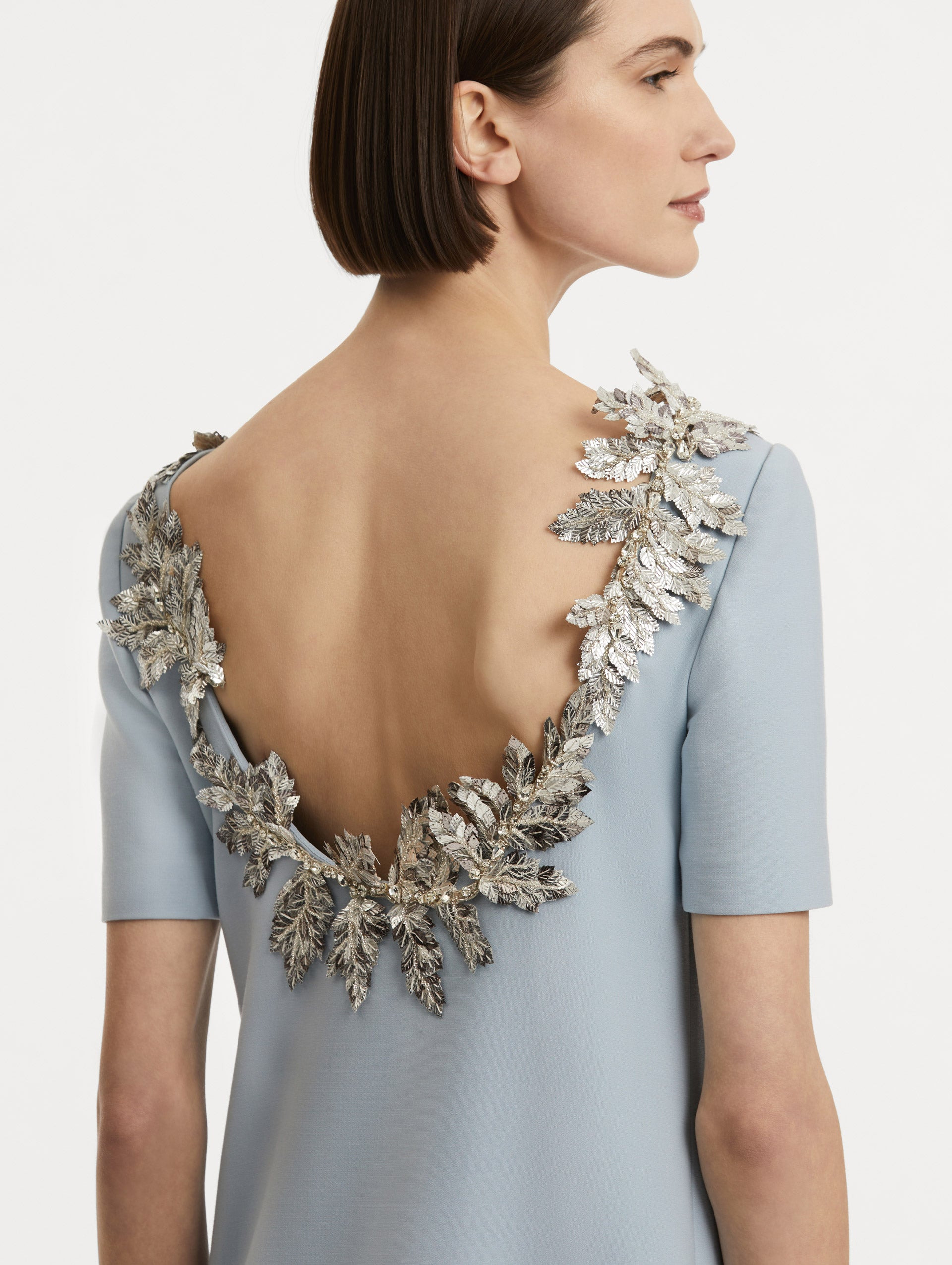 FERN SEQUIN EMBROIDERED OPEN BACK CAFTAN - 5